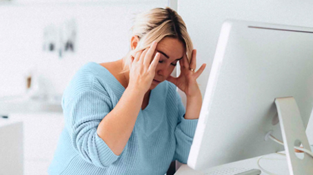 Woman with head ache